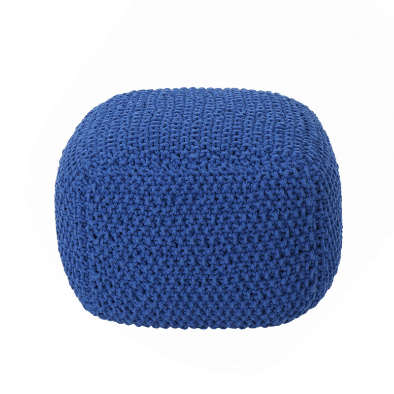 Pouf tricoté en coton 20,5 po x 20,5 po x 16,5 po