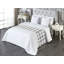 Ambesonne Floral Bed Runner Detailed Aster Flowers Charcoal Grey and White-106928917