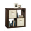 Rangement en bois à 4 cubes, brun