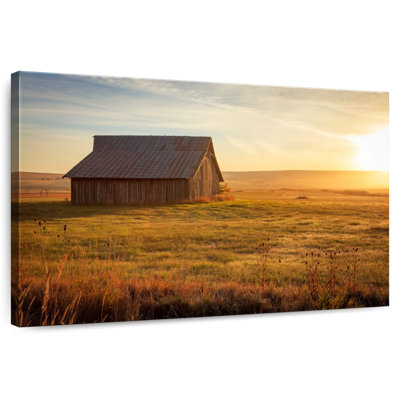 Lilie Wooden Barn At Sunset