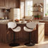 Swivel Adjustable Height Bar Stools PU Leather Counter Stools With Bentwood Back For Bar, Kitchen And Dining Room