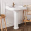 Lavabo de salle de bain rectangulaire sur pied en porcelaine vitreuse avec trop-plein 35,5 po Dynasty-96123261-98982196
