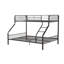 Lit superposé en métal pour lit simple TG / TG, ensemble de lattes, façade avant droite, garde-corps, capacité de 330 lb par aire de repos avec apparence de bronze à canon, variantes TG / TG, système, emplacement comparable