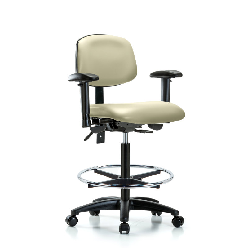 Noah Vinyl Drafting Chair, Adobe, Casters, Not Included