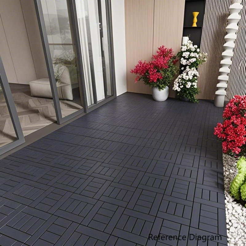 Carreaux de terrasse en polypropylène emboîtables pour une installation facile à l'extérieur et à l'intérieur - Solution élégante pour patio et balcon modernes