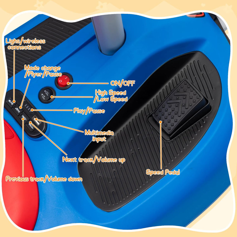 Voiture électrique 12v Wiggle, voiture autoportante avec nettoyage amusant, voiture électrique pour enfants avec vadrouille amovible, fonction musicale, mode multi-vitesse pour les enfants de 3 ans et plus