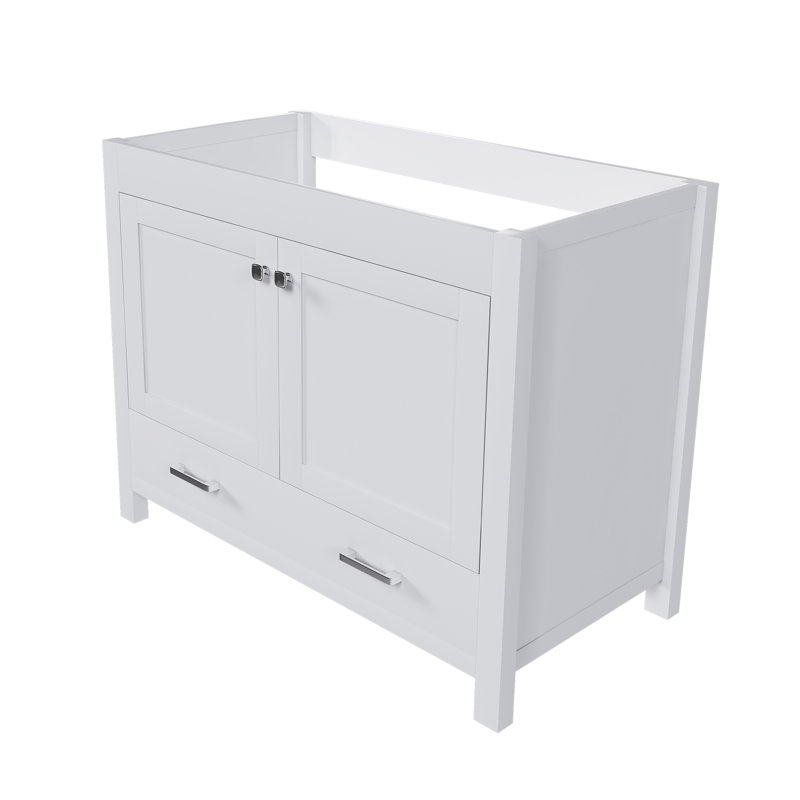 Armoire de meuble-lavabo moderne 42 po avec tiroirs et tablettes de rangement
