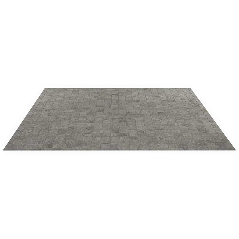 Acadia 12x12 Matte Porcelain Mosaic Tile, Slate Gray