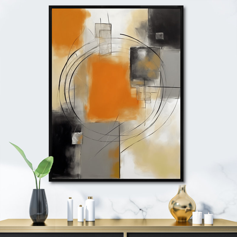 «Coggin Exploration Abstracted Patterns III», reproduction d'art sur toile, H 20 po x l 12 po x P 1 po, Cadre flottant noir