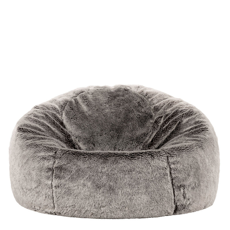 Bean Bag Bazaar Kingston Faux Fur Bean Bag, Arctic Wolf Grey