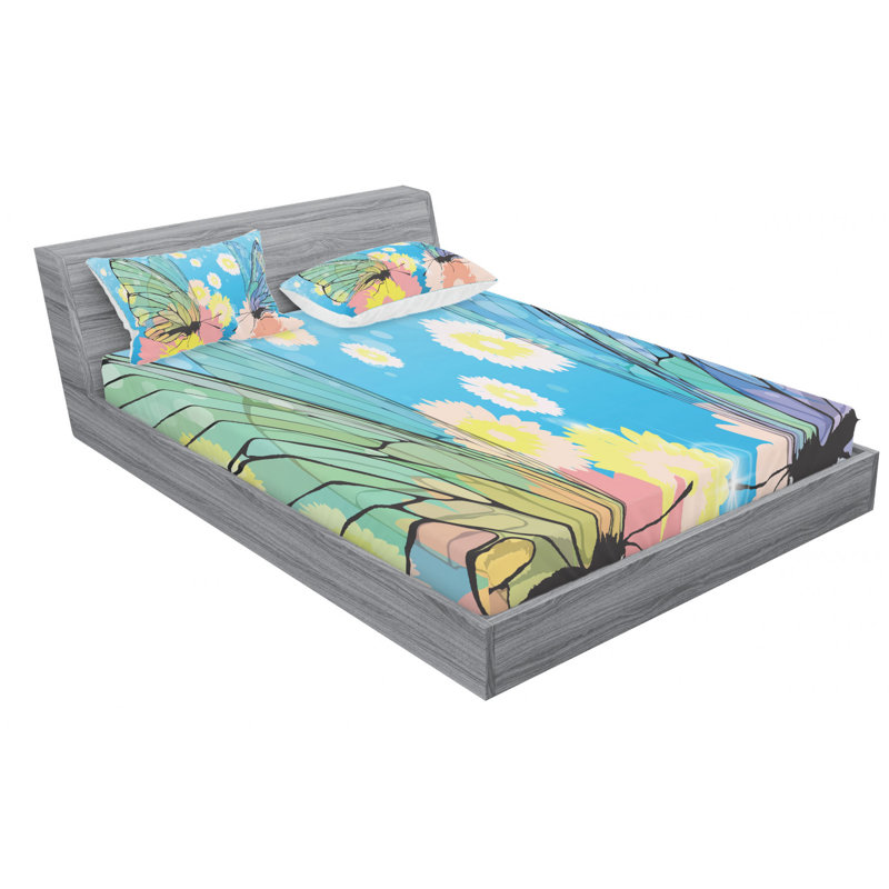 Microfiber Sheet Set, Queen Sheet Set with Fitted Sheet