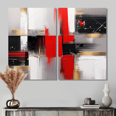 «I» - Cubisme rouge et doré