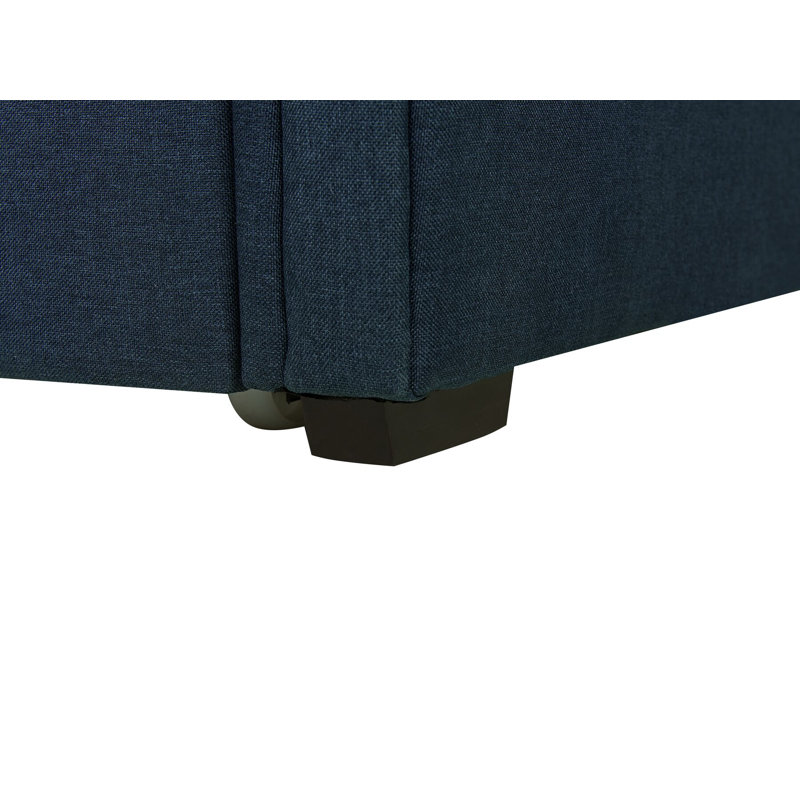 Steephill Upholstered Twill Bed, Blue