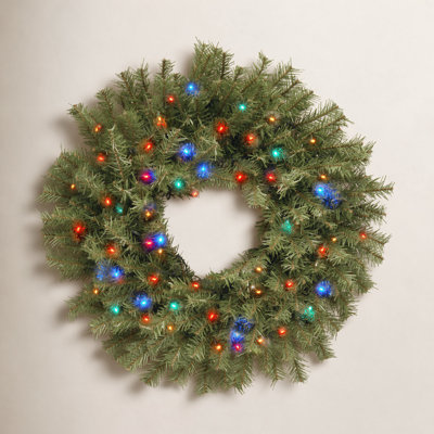 Handcrafted Pre-Lit Fir Christmas Wreath