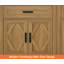 Grande armoire de rangement de style campagnard moderne de 63 po avec portes de grange et tiroirs Glenford, finition écorce d'arbre résistante aux égratignures-1846152879