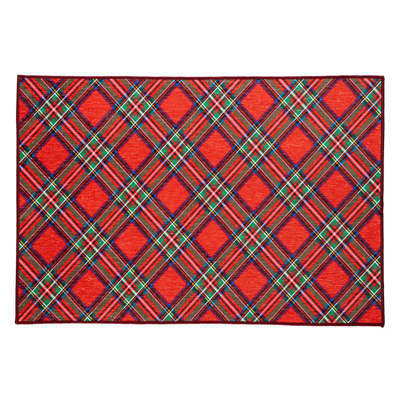 Tapis lavable Christmas Tartan 24 po x 36 po