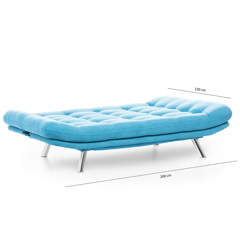 Canapé sans accoudoirs 23 po, Velours turquoise
