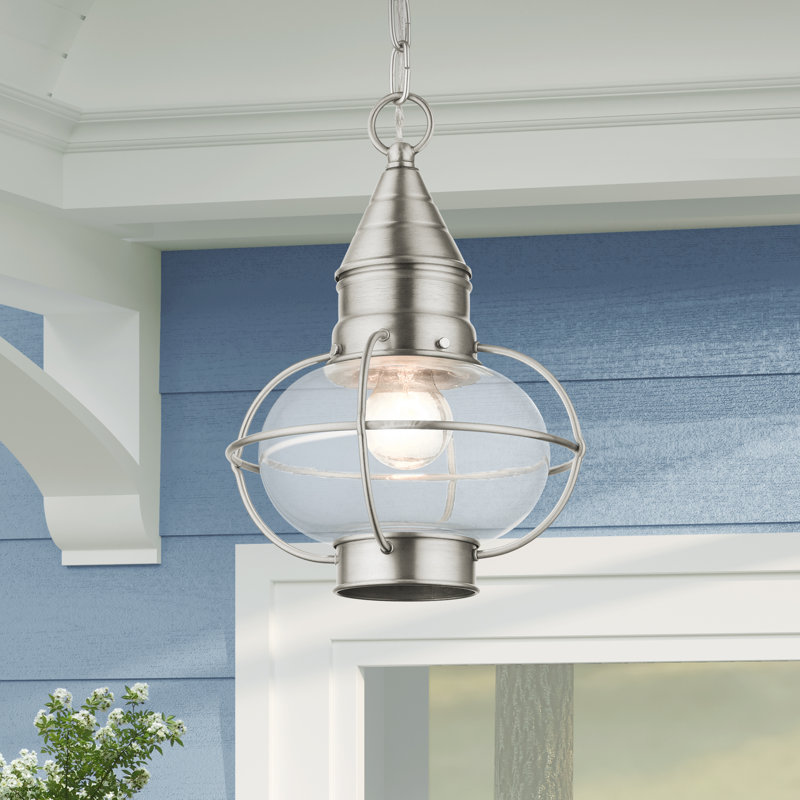 Rodolfo Outdoor Hanging Lantern, Brushed Nickel
