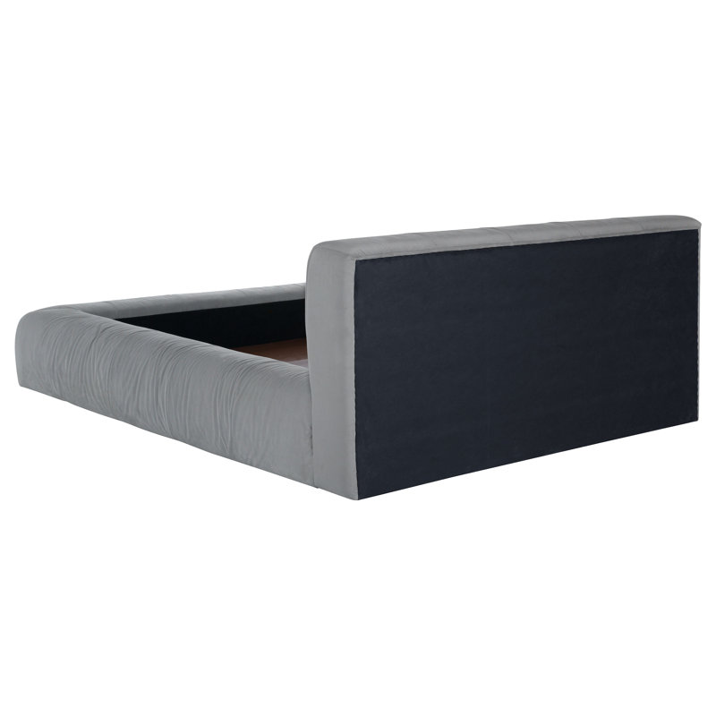 Grand lit plateforme tapissier gris Cosey, Grand