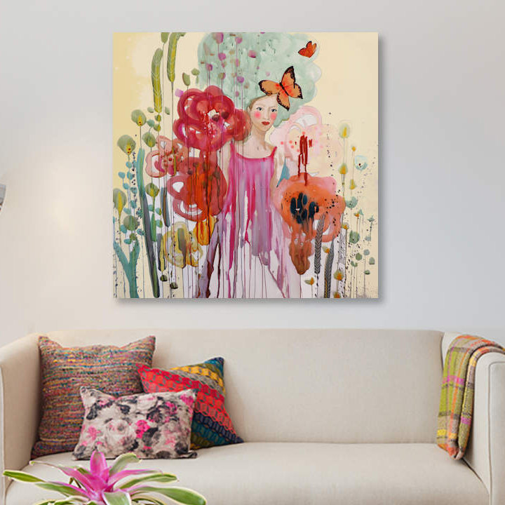 « les temps cadeaux », reproduction sur toile, H 12 po x l 12 po x P 1,5 po, Toile tendue, Pas de tapis