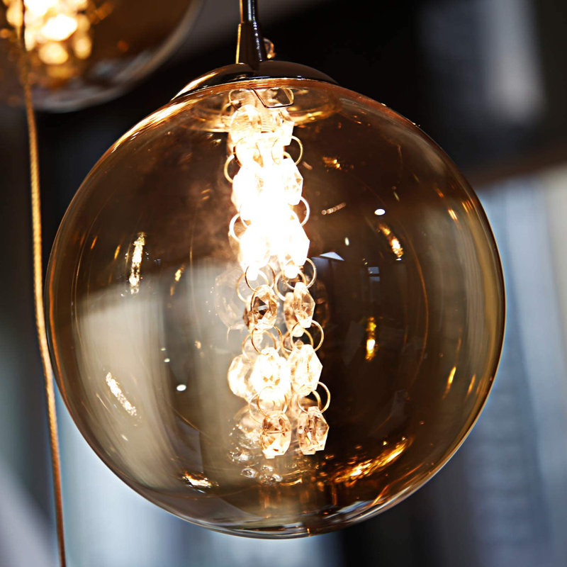 6-Light Glass Cluster Pendant, Amber, 6