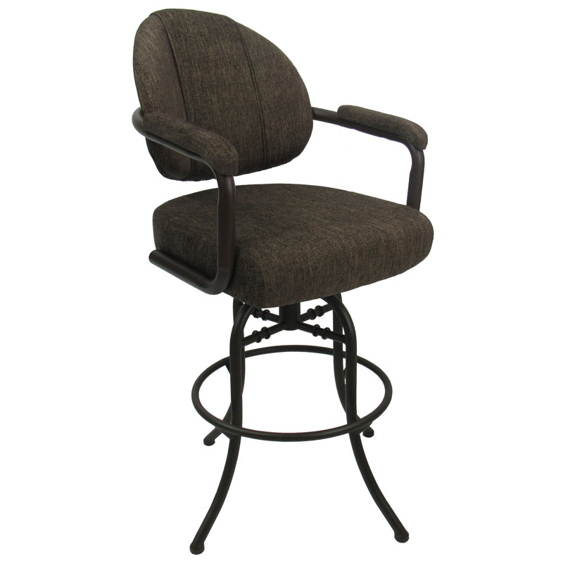 Rosolyn Swivel Upholstered Counter Stool, Bar Stool (30” Seat Height), Sanora Brown