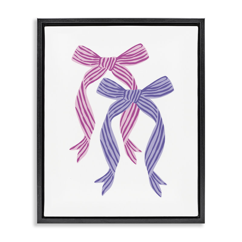 Cadre flottant rose et mauve à double nœud, design par Krissy Mast, Cadre flottant noir de jais, H 21 po x l 17 po