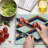 Ambesonne Psychedelic Cutting Board Large Size Zigzag Colorful Multicolor