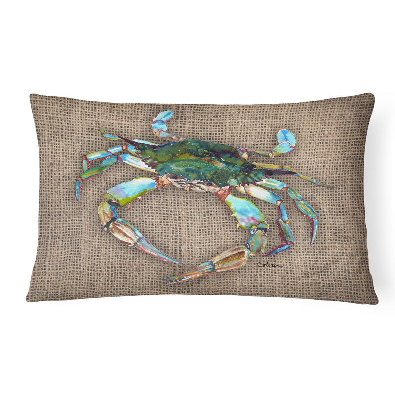 Crab Crab Brown Indoor/Outdoor Throw Pillow