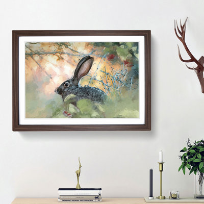 Hare in the Bushes in Abstract - Picture Frame Graphic Art Print on MDF