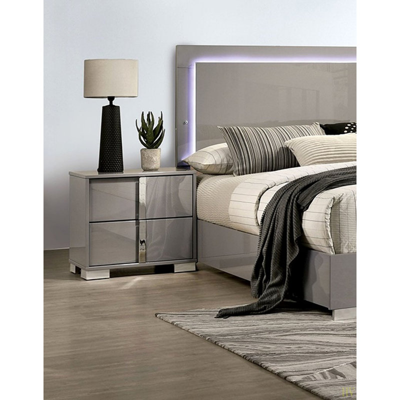 Table de chevet contemporaine classique 1pc, Taupe