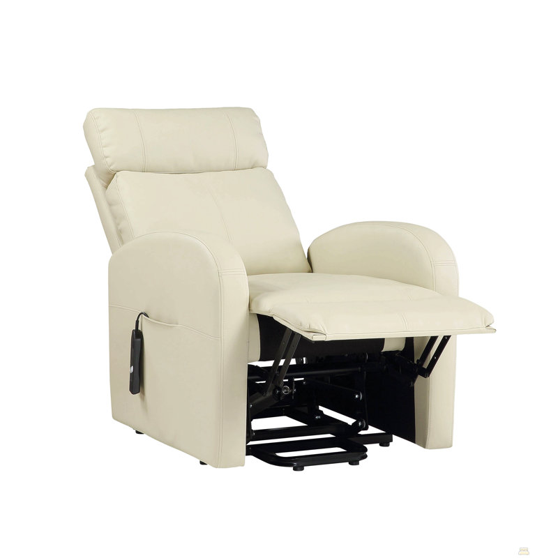 Fauteuil inclinable électrique en cuir synthétique Ricardo, Beige