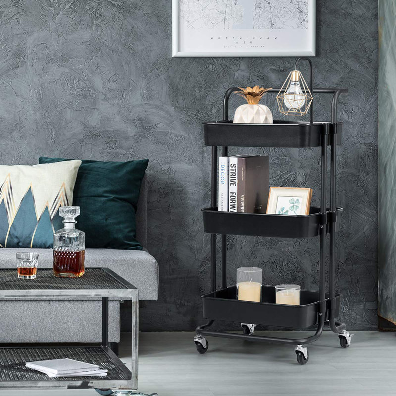 Tunbridge Metal Bar Cart, Black