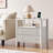 28" Fluted Nightstand Set Of 2 With Charging Station, 2 Drawers & Open Shelf, Solid Wood Legs,Cream White-1937642655