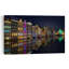 Reflets nocturnes d'Amsterdam - Architecture colorée, tranquille et vibrante - Affiche murale-2051801955