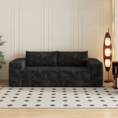 Canapé 78,8 po 3 pièces, tissu velours côtelé, sièges profonds, canapé causeuse confortable, sans assemblage, 1 pièce pour salon, chambre à coucher, salle de conférence, appartement