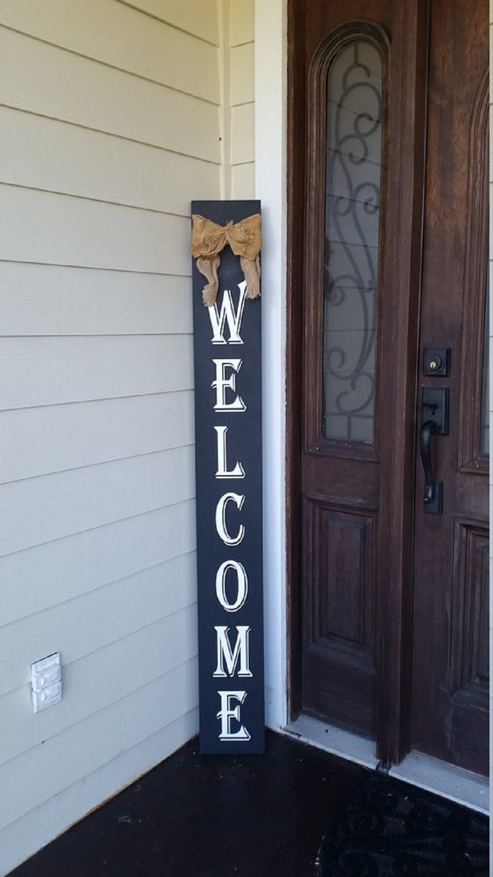 Winston Porter Lorccan Welcome Porch Sign Burlap Bow & Reviews | Wayfair