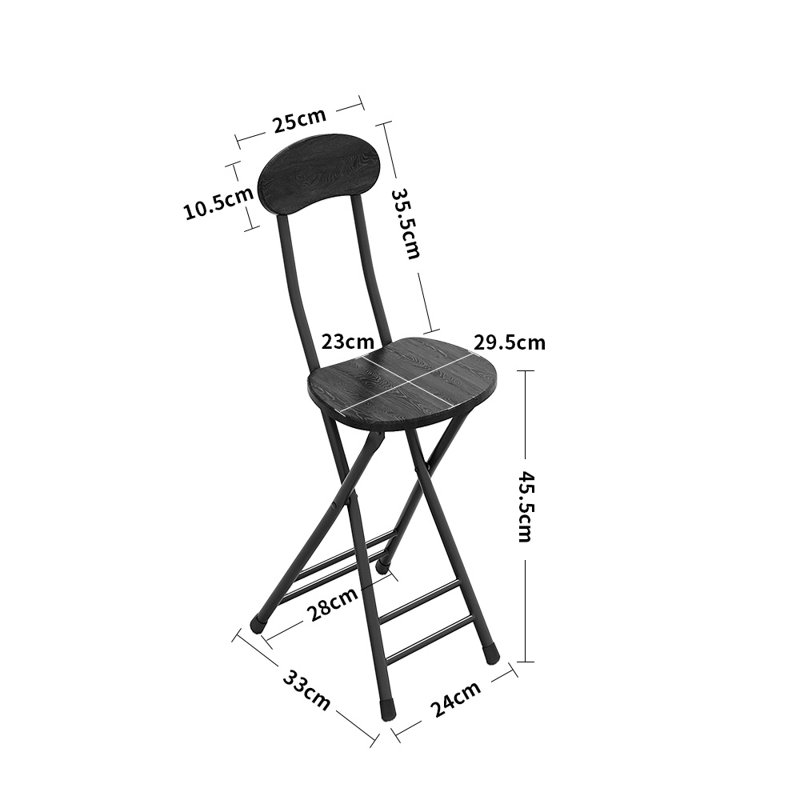 Milea 45.5cm H Folding Cantilever Chair, Black