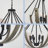 23.5" 6-Light Modern Farmhouse Pendant Chandelier, Open Frame Design, Black Accents + Gray Oak Wood Finish