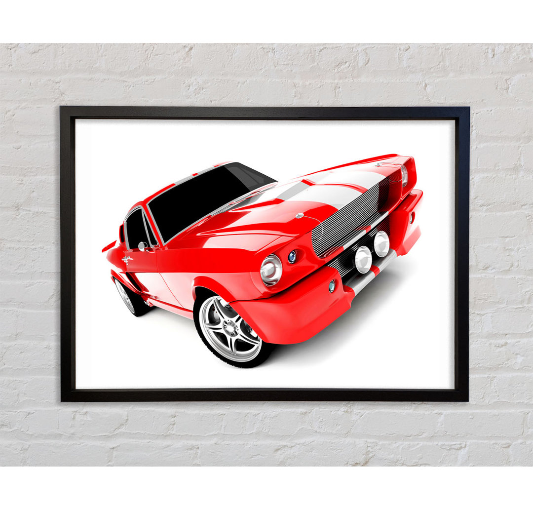 Mustang Red Side Profile - Einzelner Bilderrahmen Kunstdrucke auf Leinwand