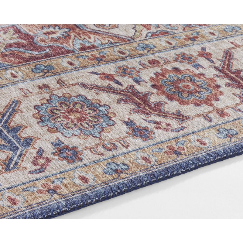 Anthea Tufted Plum Red/Jeans Blue Rug, Rectangle 160 x 230cm