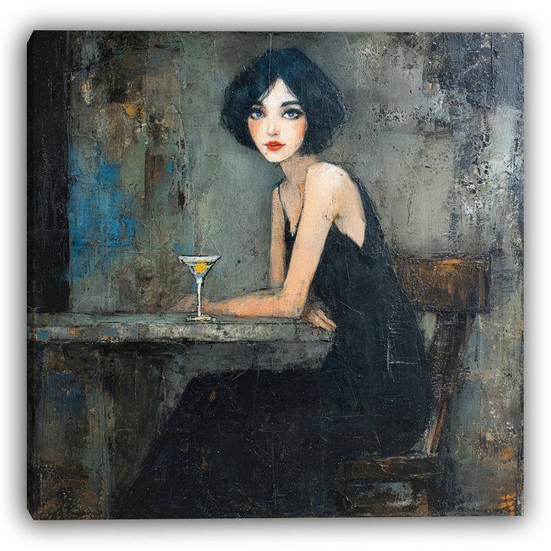 Chic Reflections - Femme élégante à la table basse, H 30 po x l 30 po