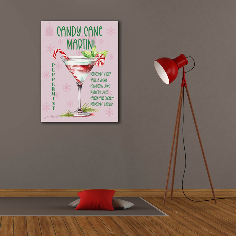 «Holiday Drinks D» par Jean Plout, art mural sur toile, H 34 po x l 26 po