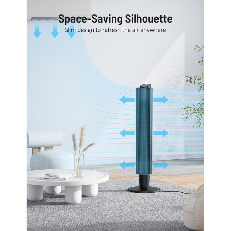 Paris-Rhône Tower Fan With Remote,42” Or 36” Height Adjustable,90° Oscillating Tower Fan With 5 Fan Speeds,Sleep Mode,12h On/off Timer