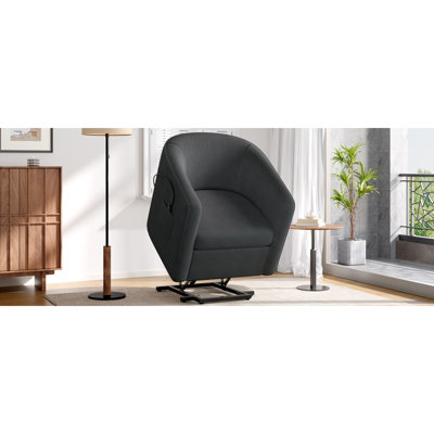 Fauteuil inclinable électrique inclinable électrique Power Lift avec repose-pieds et poche latérale pour personnes âgées, bleu