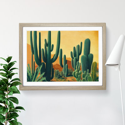 Cactus in the Desert - Framed Print