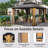 12X12FT Gazebo Cedar Wood, Mosquito Net For Outdoor Use With Galvanized Steel Double Roof (Brown)