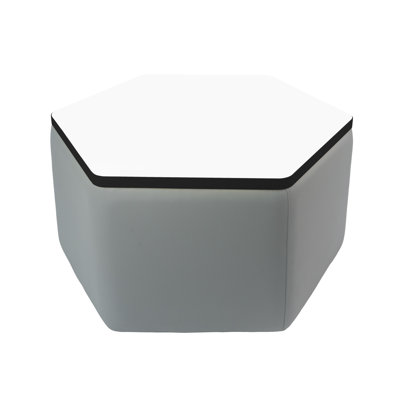 Pro Series Upholstered Hexagon Dry-Erase Ottoman Table 18" Height