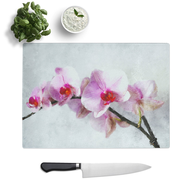 Orchid Flowers Vol.5 Painting Chopping Board, 0.4cm H x 20cm W x 28.5cm L