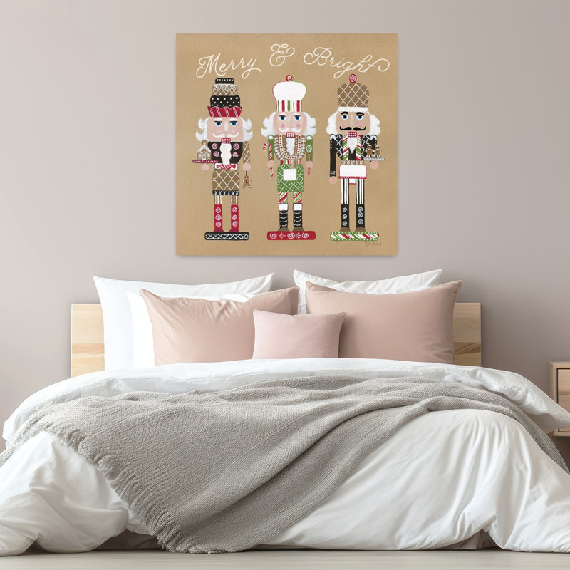 Festive Nutcrackers II, art contemporain abstrait, H 32 po x l 32 po